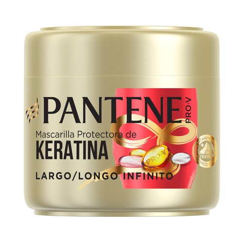 PANTENE Mascarilla facial protectora con keratina largo infinito PANTENE 300 ml.