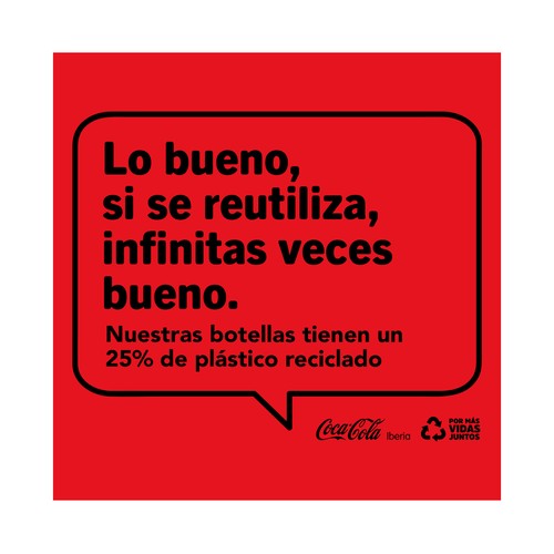COCA COLA Zero azúcar zero cafeína Refresco de cola botella 50 cl.