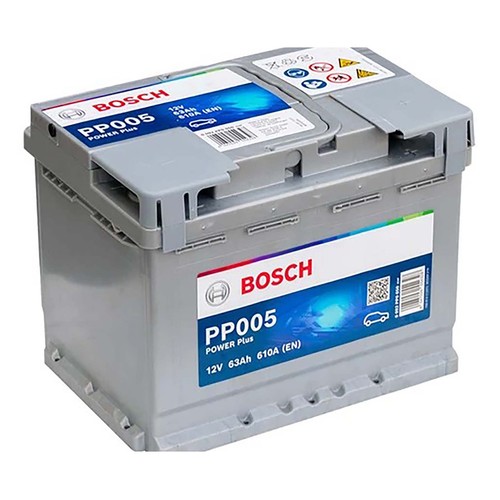 Batería de coche 63Ah, arranque 610A, Power Plus 12V BOSCH.