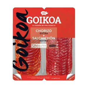 GOIKOA Chorizo y salchichón de categoría extra, cortado en lonchas 2 x 90 g