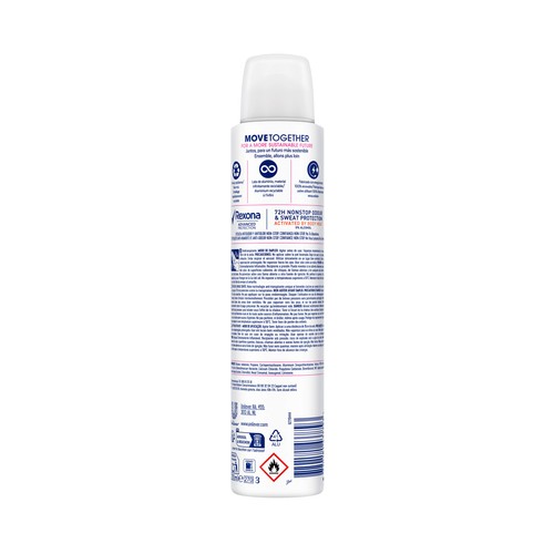 REXONA Advanced protection Desodorante en spray para mujer con protección antitranspirante hasta 72 horas 200 ml.