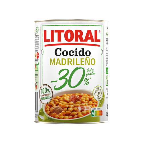 LITORAL Cocido Madrileño - 30 % sal y grasas LITORAL 425 g.