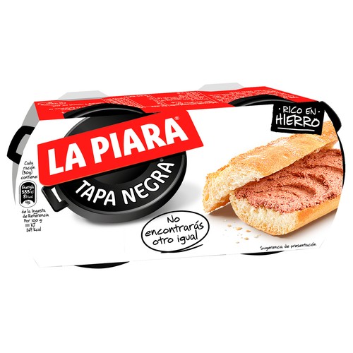 LA PIARA Paté de hígado de cerdo Tapa Negra 2 ud x 115 g.