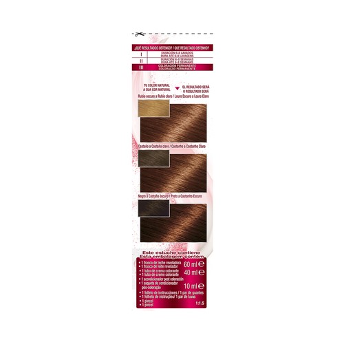 GARNIER Color sensation Coloración permanente e intensa reutilizable para bol y pincel, tono 6.35 Rubio caramelo.