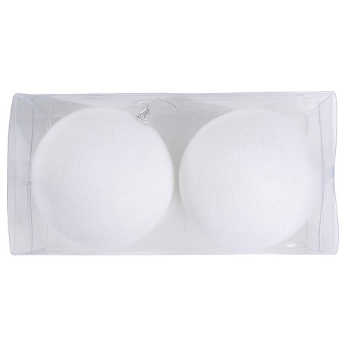 Set de 2 bolas nieve 12cm en caja transparente, ACTUEL.