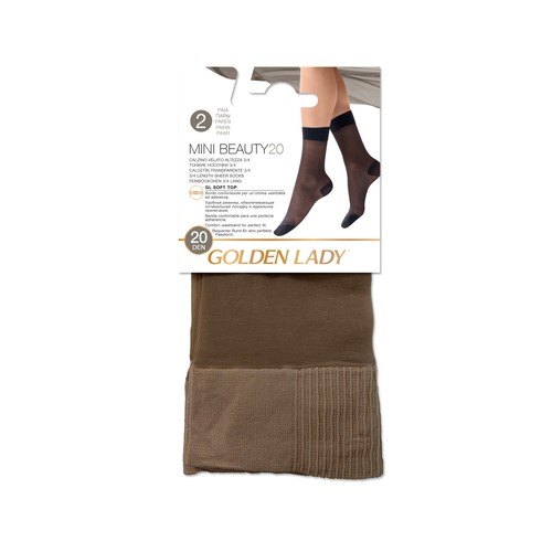 Calcetín alto de 20 Den, pack de 2 Talla S/M color negro," GOLDEN LADY