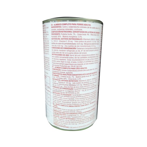 PRODUCTO ECONÓMICO ALCAMPO Albondigas en salsa de ave para perros 1200 g.