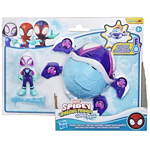 Spidey and his Amazing Friends, Figuras de Acción Water Webs y vehículos que cambian de Color, modelos surtidos +3 Años. HASBRO