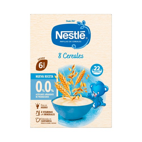 NESTLÉ Papilla de 8 cereales a partir de 6 meses 330 g.