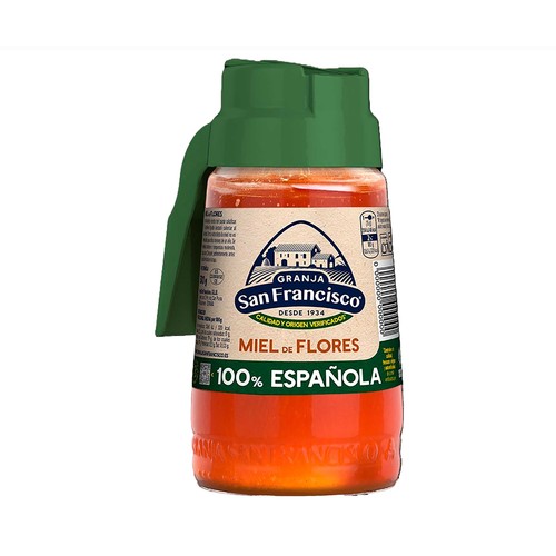 Miel de flores con dosificador GRANJA SAN FRANCISCO 500 gramos.