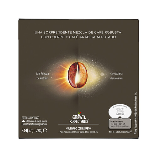 DOLCE GUSTO Café en cápsulas Espresso Intenso I7 34 uds.