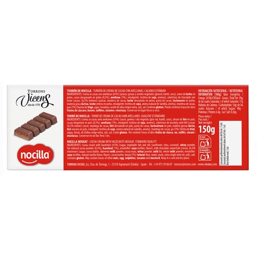 VICENS Turrón de nocilla 150 g.