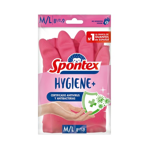 SPONTEX Guantes de latex Hygiene+ talla M/L