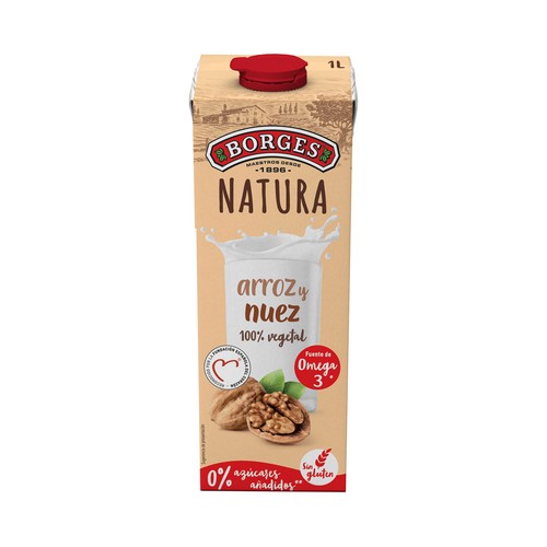 BORGES Natura Bebida vegetal (100%) de arroz y nueces 6 x 1 l.