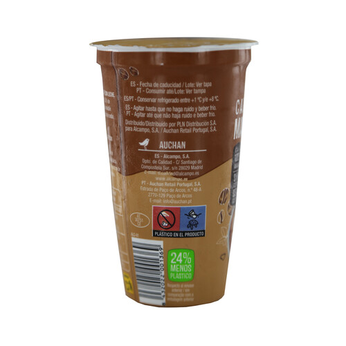 AUCHAN Bebida de café 100% arábica con un toque de leche (Macchiato) 250 ml. Producto Alcampo