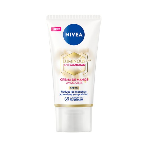 NIVEA Luminous 630 Crema de manos antimanchas, con FPS 15  50 ml.