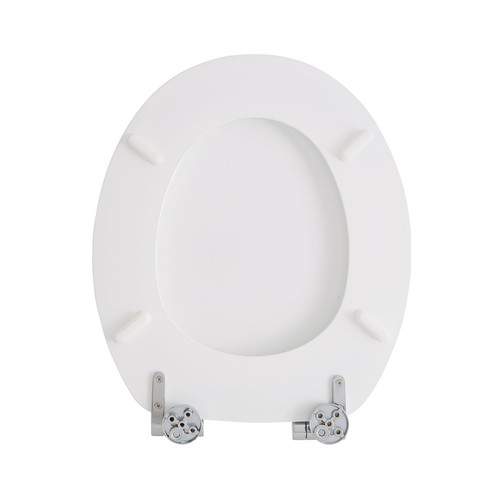 Tapa WC con bisagras de acero inoxidable de caída suave, color blanco, ACTUEL.