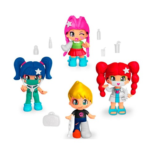 Pack 4 figuras hospital con accesorios, PINYPON.