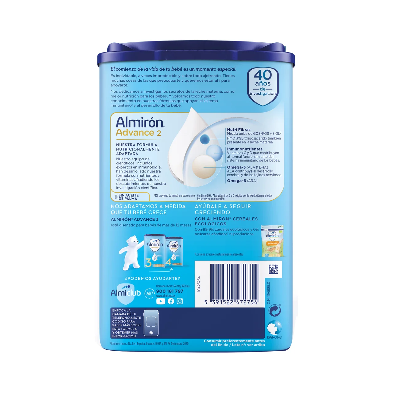 Advance 2 Leche (2) de continuación a partir de 6 meses 800 g.