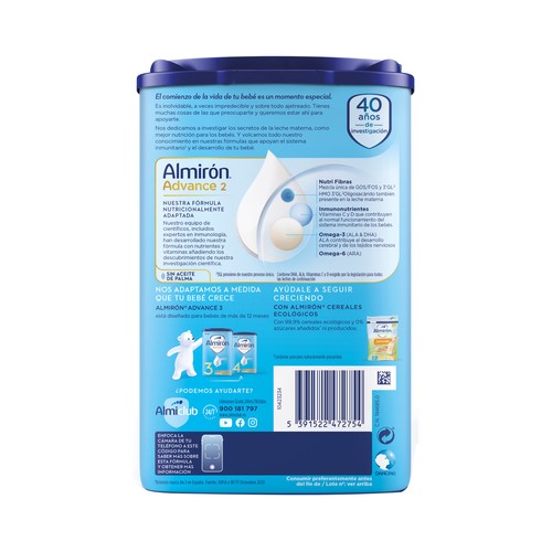 ALMIRÓN Advance 2 Leche (2) de continuación a partir de 6 meses 800 g.