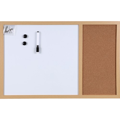 Pizarra mixta blanca y corcho 60X40cm, AUCHAN.