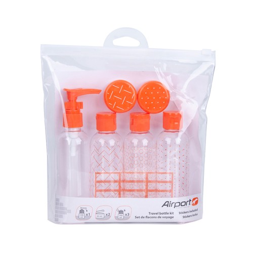 Kit de botes para viaje de 100 ml, color naranja, ALCAMPO.