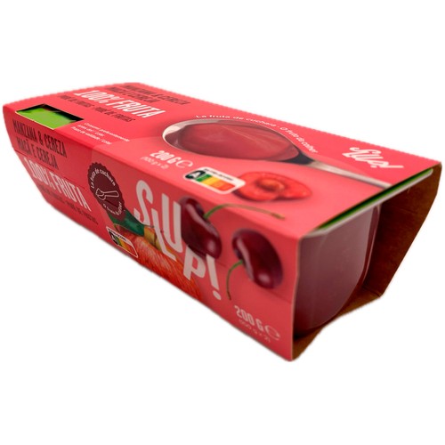 SLUP! Crema de fruta de manzana y cereza 2 x 100 g.