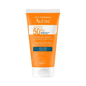 THERMALE AVÉNE Fluido solar facial sin perfume con FPS 50+ (muy alta), para pieles normales, mixtas y sensibles 50 ml.