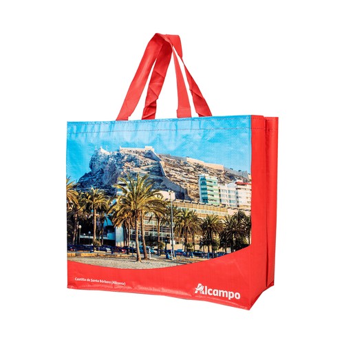 Bolsa de rafia reutilizable diseño doble Alicante, ALCAMPO.