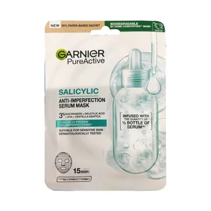 GARNIER Pure active Mascarilla facial anti-imperfecciones con ácido Salicílico, para pieles sensibles.
