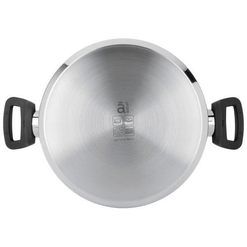Cacerola para cocina al vapor 24cm. apta para inducción, incluye tapa de vidrio ACTUEL.