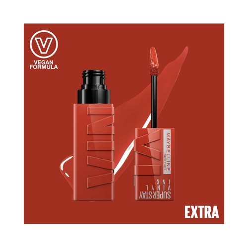 MAYBELLINE Superstay vinyl ink  tono 130 Extra Lápiz de labios en tinta líquida con acabado efecto vinilo.