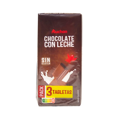 Tabletas de chocolate con leche PRODUCTO ALCAMPO 3 x 150 g.