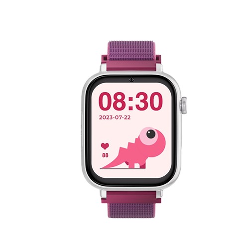 Smartwatch SAVEFAMILY SaveWatch Plus, Esfera Blanca, Correa de Tela Frambuesa ".