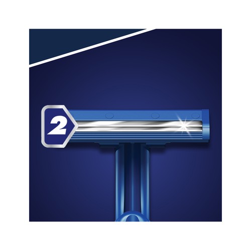 GILLETTE Máquina de afeitar desechable con cabezal fijo de doble hoja GUILLETTE Blue II 40 uds.