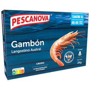Imagen de PESCANOVA Langostino gambón austral gigante XL 20 / 30, crudos y ultracongelados, especial plancha PESCANOVA 2 KG (P.N)