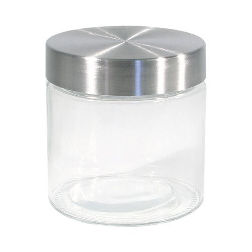 Tarro de cristal con tapa de acero inoxidable y cierre de rosca, 0,75 litros, IMF.
