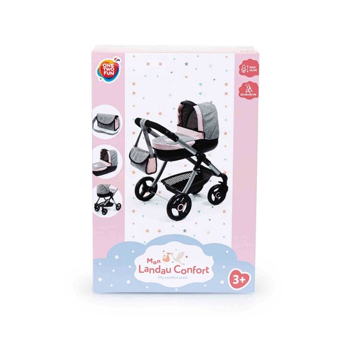 Carrito de muñecas style con bolso 63x40x68cm, ONE TWO FUN