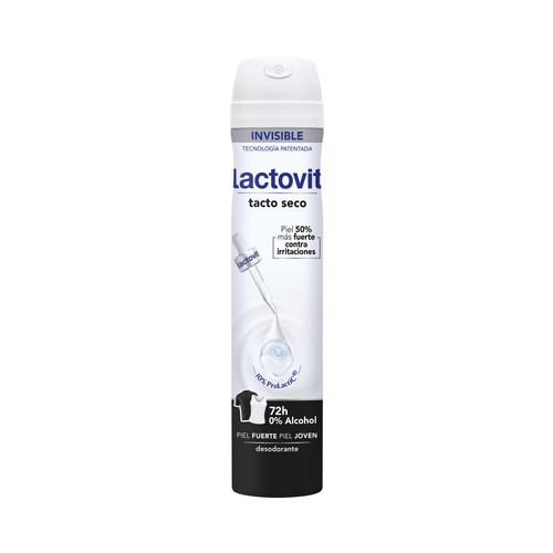 LACTOVIT Invisible Desodorante en spray para mujer, protección hasta 72 horas 200 ml.