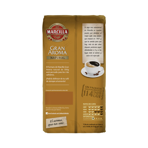 MARCILLA Café molido de tueste natural MARCILLA 500 g.