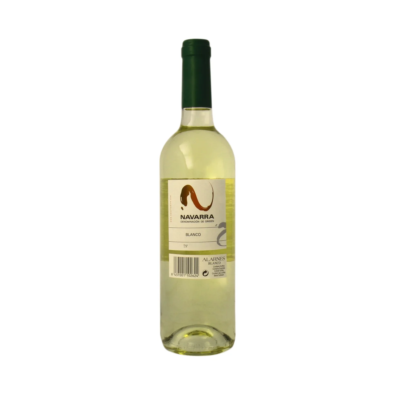 ALARNES  Vino blanco con D.O. Navarra ALARNES botella de 75 cl.