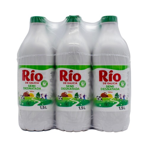 RÍO Leche semidesnatada de vaca, de origen gallego 6 x 1.5 l.