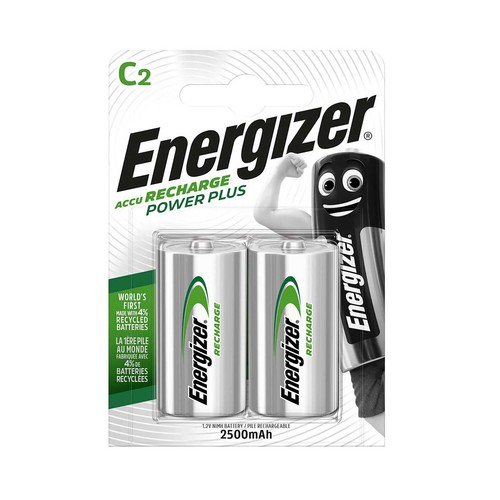 Pack de 2 pilas recargables C, HR14, 2500 mah, ENERGIZER.