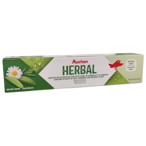 Imagen de PRODUCTO ALCAMPO Herbal Pasta de dientes con extracto de camomila, hoja de salvia y romero 75 ml.