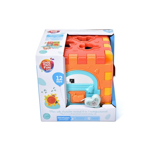 Cubo de actividades con luces y sonido, +12 meses, ONE TWO FUN.