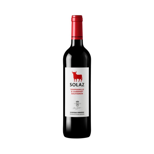 SOLAZ  Vino tinto con IGP Vino de la Tierra de Castilla botella 75 cl.