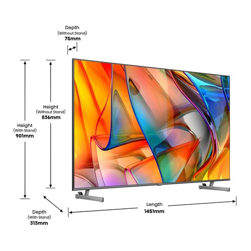 Televisión 165,1cm (65") MINI LED HISENSE 65U6KQ 4K, HDR10+, SMART TV, WIFI, BLUETOOTH, TDT HD, USB reproductor, 3HDMI, 60HZ.