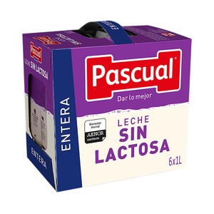 Imagen de PASCUAL Leche entera sin lactosa procedente de vacas con bienestar garantizado  6 x 1 l.