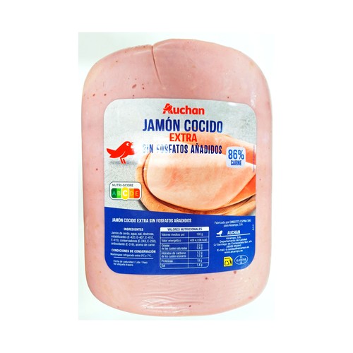Jamón cocido extra sin fosfato PRODUCTO ALCAMPO 150 Gramos Aproximados