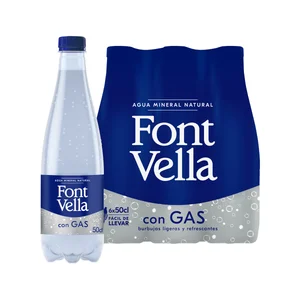 FONT VELLA Agua mineral con gas pack 6 uds. x 50 cl.